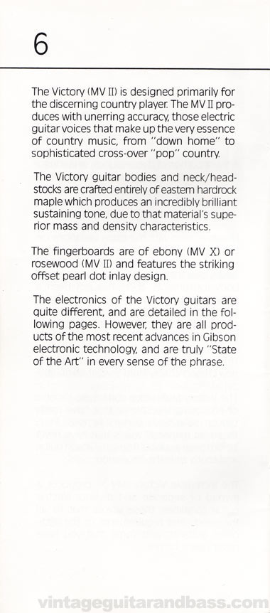 1981 Gibson Victory MV Owners Manual, page 6