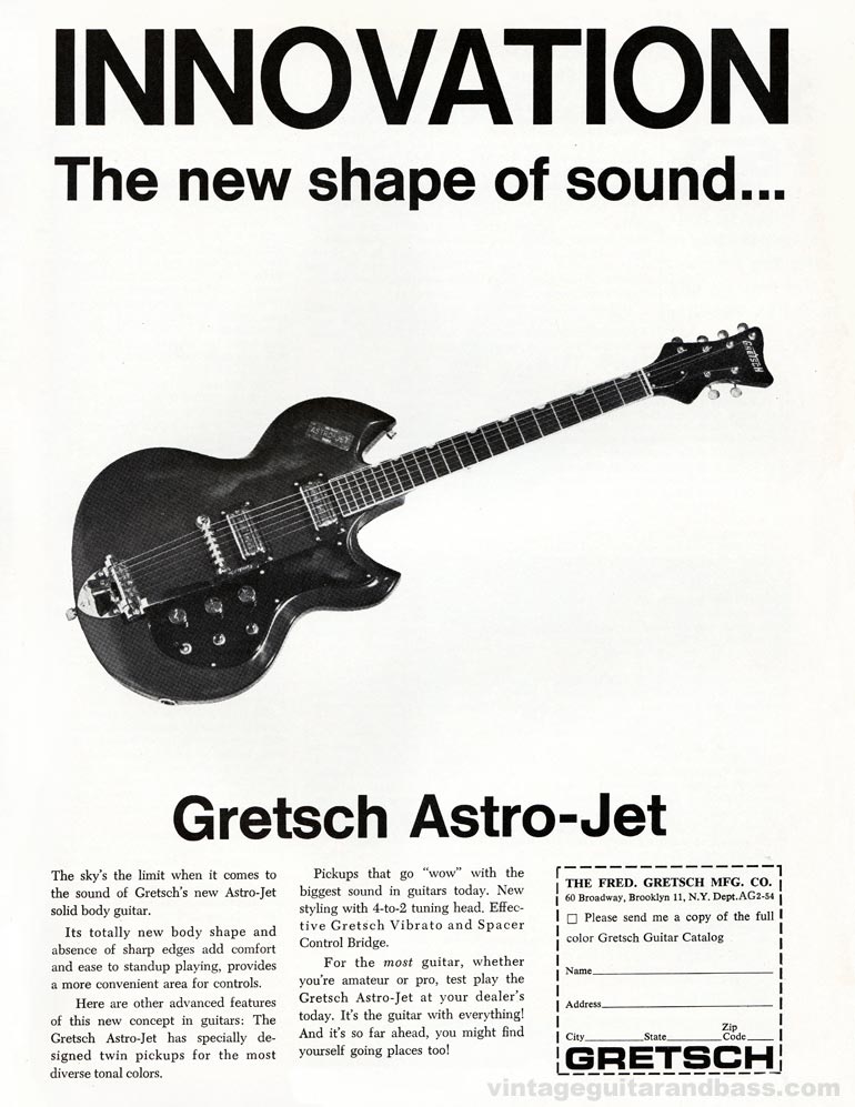 Gretsch advertisement (1965) Innovation the New Shape of Sound... Gretsch Astro-Jet