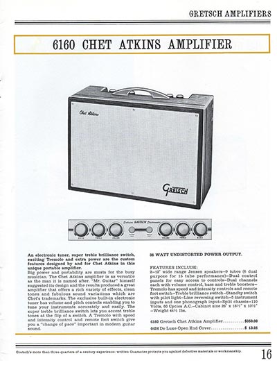 1965 Gretsch guitar catalog page 17 - Gretsch Chet Atkins 6160 amplifier