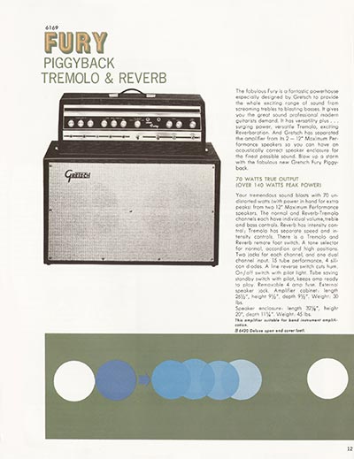 1968 Gretsch guitar catalog page 12 - Gretsch Fury 6169
