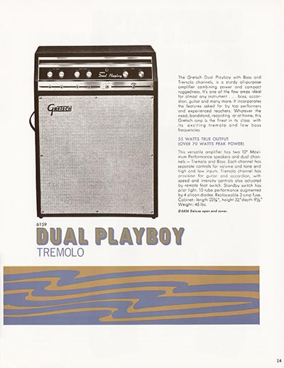 1968 Gretsch guitar catalog page 14 - Gretsch Dual Playboy 6159