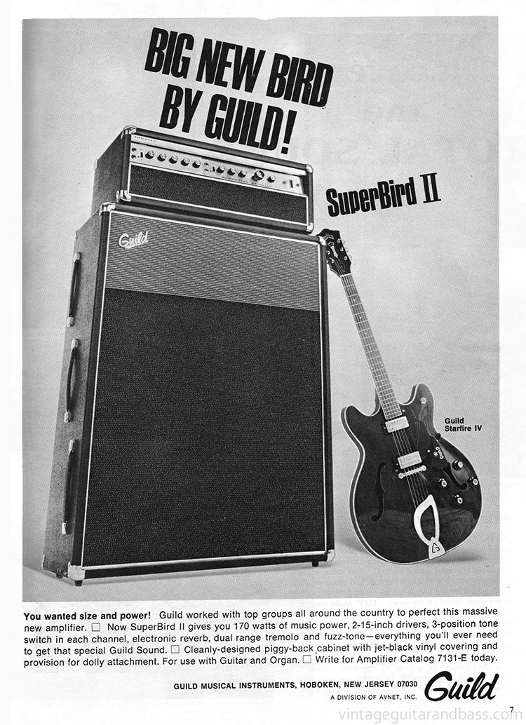 Guild advertisement (1968) Big New Bird By Guild!