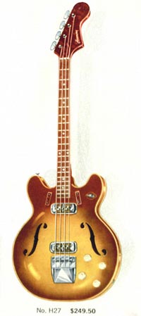 Harmony H27 Bass serial number within body cavity