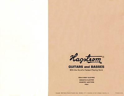 1966 Hagstrom guitar catalog page 16