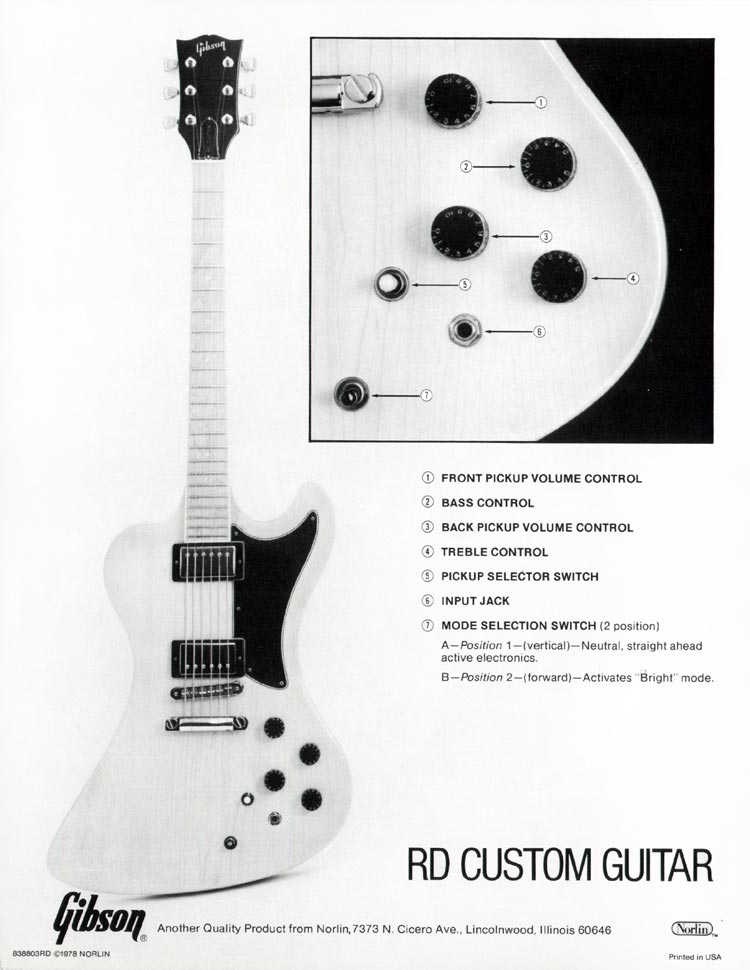 Gibson RD Custom description of controls