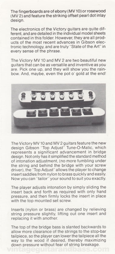 1981 Gibson Victory MV guitar owners manual, page 3