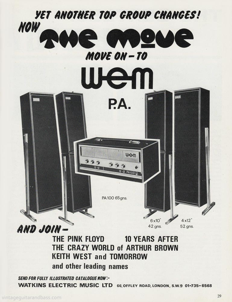WEM advertisement (1968) Now the Move Move on-to WEM