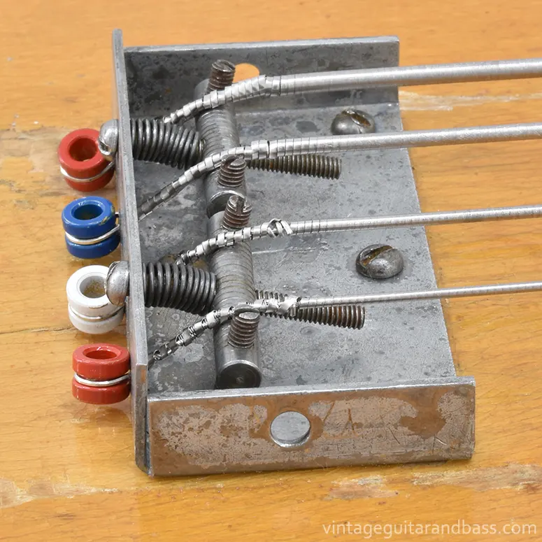 Vox bass compensating bridge/tailpiece from a 1960 Vox Bassmaster