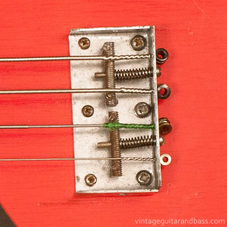Vox bass compensating bridge/tailpiece from a 1963 left-handed Vox Clubman bass