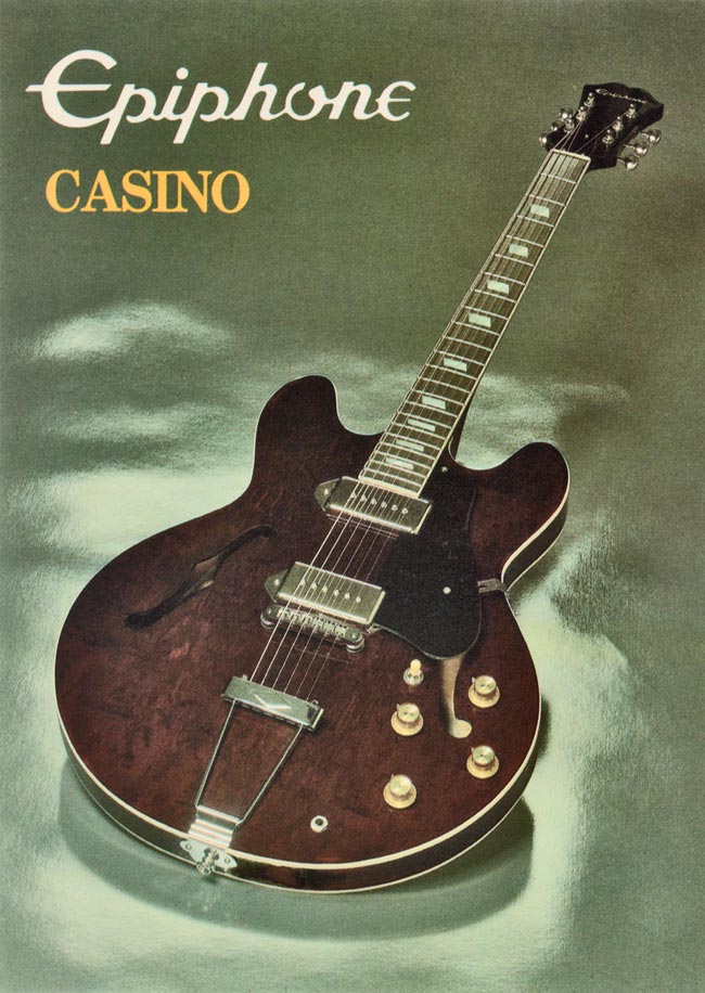 1982 Epiphone Casino promotional card - side 1