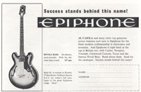 1963 Epiphone advertisement - Success Stands Behind This Name