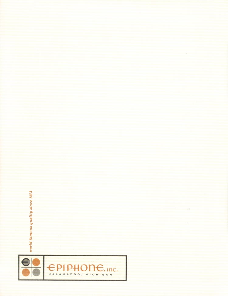 1962 Epiphone full line catalog back cover