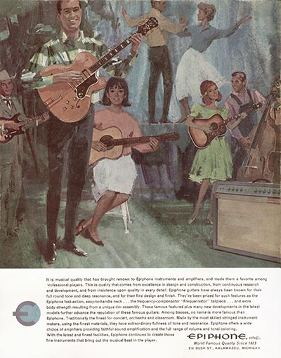 1966 Epiphone full line catalog page 12, back cover