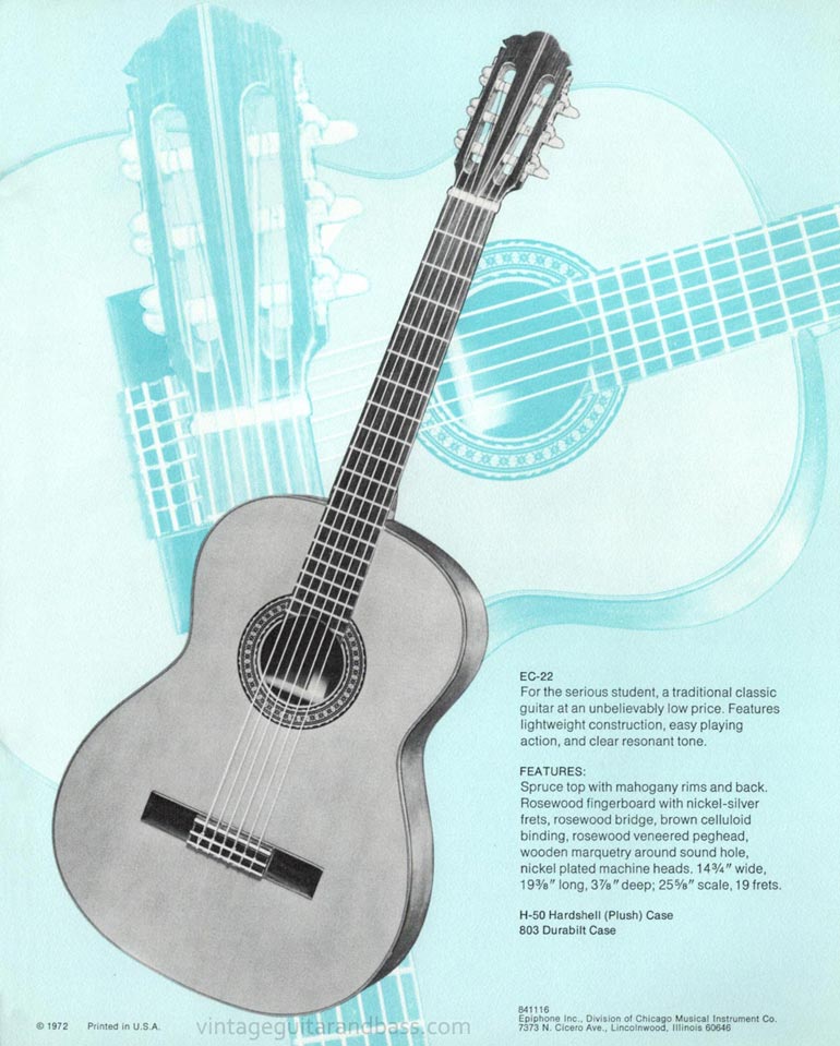1971 Pick Epiphone brochure - Epiphone EC-22 classic acoustic guitar