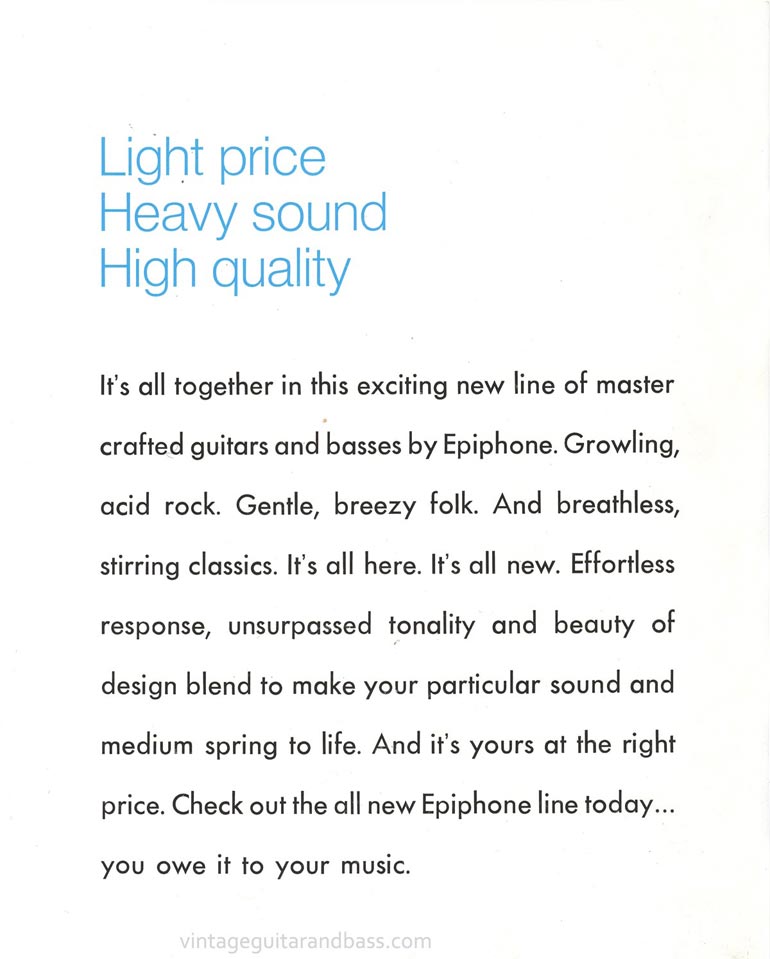 1971 Pick Epiphone brochure 