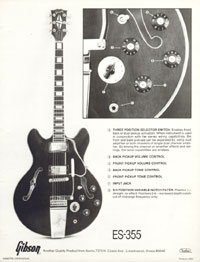 1978 promo sheet for the ES-355TD-SV, with description of controls