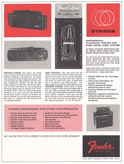 1965 1966 Fender guitar catalog page 12