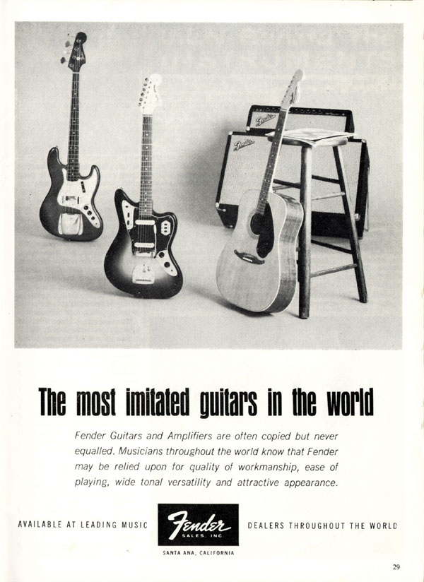 Fender advertisement (1965) The Most Imitated Guitars In The World