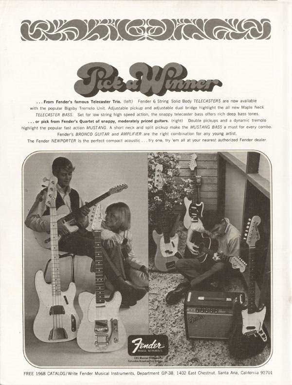 Fender advertisement (1968) Pick A Winner