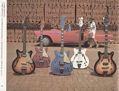 1968 Fender guitar and bass catalog page 18 - Fender Coronado I, II and XII and Coronado Bass I and II