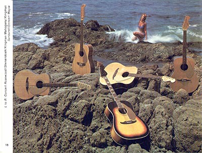 1968 Fender guitar and bass catalog page 20 - Fender Concert, Shenandoah and Kingman acoustic guitars