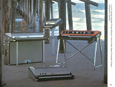 1968 Fender guitar and bass catalog page 27 - Fender-Rhodes Piano, Piano Bass, Celeste and Fender Contempo Organ
