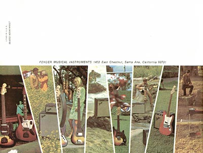1968 Fender guitar and bass catalog back cover