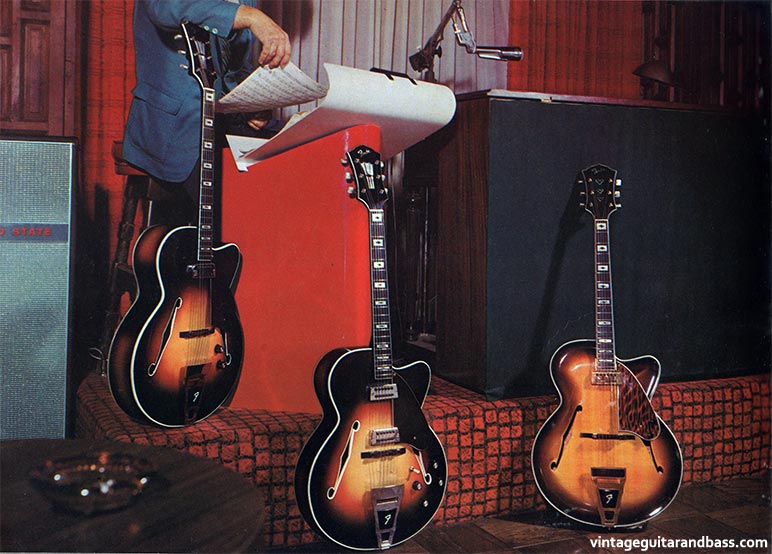 1969 Fender catalog, page 16 - Fender Montego I and II, Fender LTD Jazz guitars