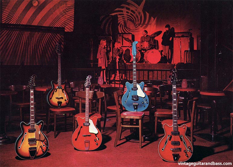 1969 Fender catalog, page 19 - Fender Coronado guitars and basses