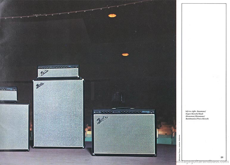 1969 Fender catalog, page 29 - Fender amplifiers