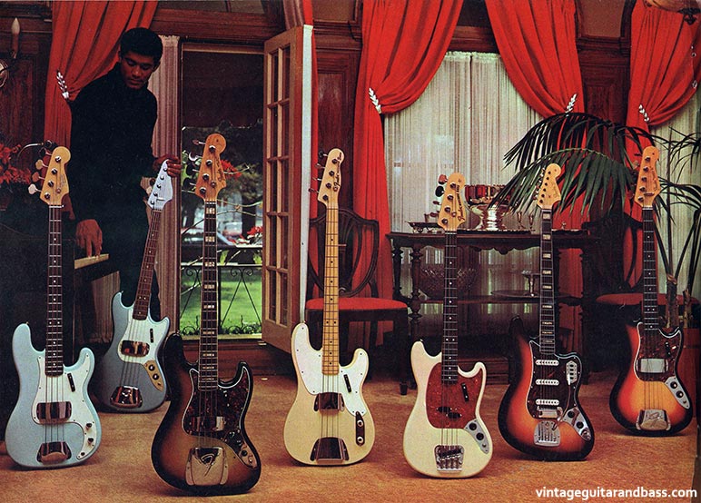 Fender Custom Guitar - 1969 Fender catalog, page 6 - Fender Precision, Fender Jazz, Fender Telecaster bass, Fender Mustang bass, Fender Bass V, Fender Bass VI