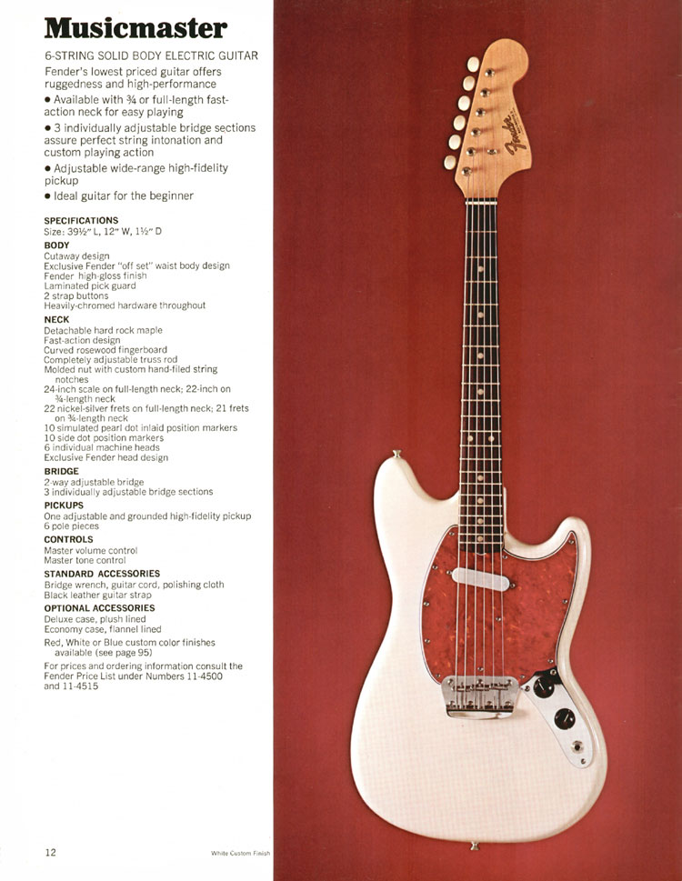 1970 Fender Musicmaster - 1970 Fender catalog, page 12