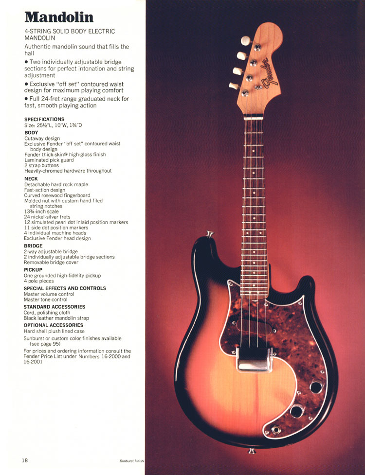 Fender Mandolin - 1970 Fender catalog, page 18