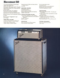 1970 Fender guitar, bass and amp catalog page 54