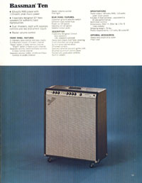 1970 Fender guitar, bass and amp catalog page 55
