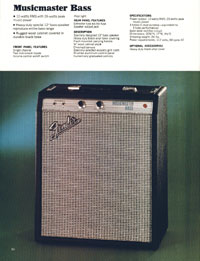 1970 Fender guitar, bass and amp catalog page 56