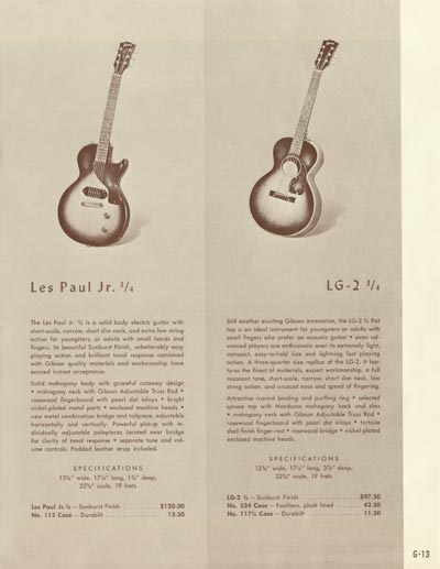 1958 Gibson electric guitars and amplifiers catalog page 13