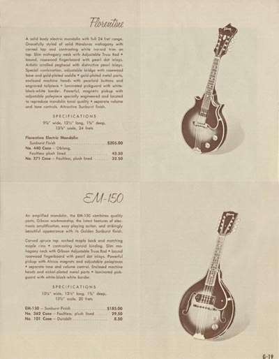 1958 Gibson electric guitars and amplifiers catalog page 19