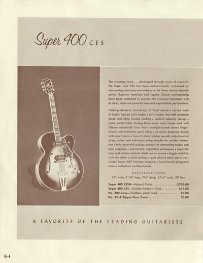 1958 Gibson electric guitars and amplifiers catalog page 4