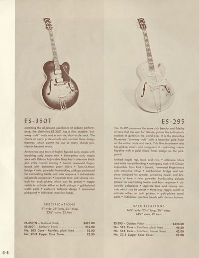 1958 Gibson electric guitars and amplifiers catalog page 8
