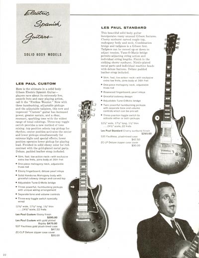 1960 Gibson electric guitars and amplifiers catalog page 10