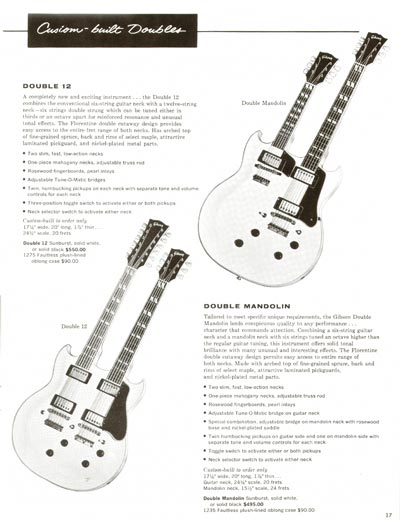 1960 Gibson electric guitars and amplifiers catalog page 17