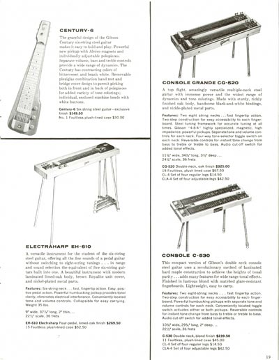 1960 Gibson electric guitars and amplifiers catalog page 19