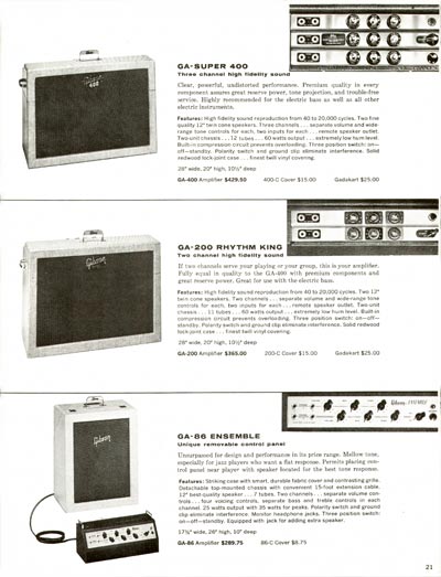 1960 Gibson electric guitars and amplifiers catalog page 21