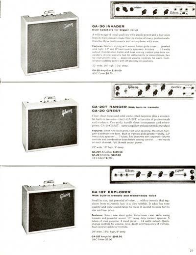1960 Gibson electric guitars and amplifiers catalog page 23