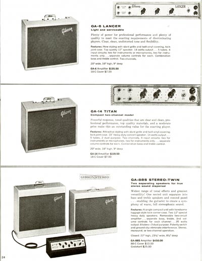1960 Gibson electric guitars and amplifiers catalog page 24
