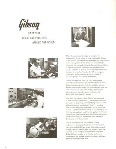 1960 Gibson electric guitars and amplifiers catalog page 2