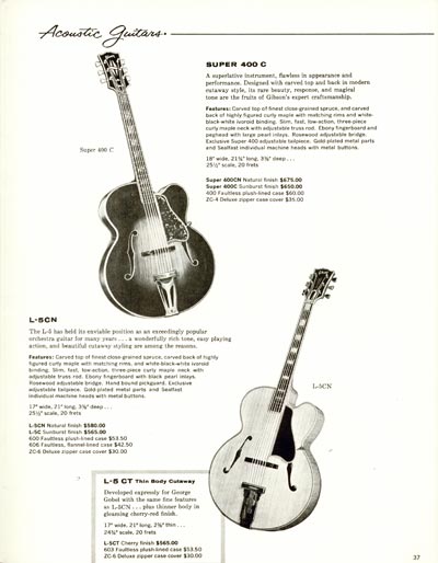 1960 Gibson electric guitars and amplifiers catalog page 37