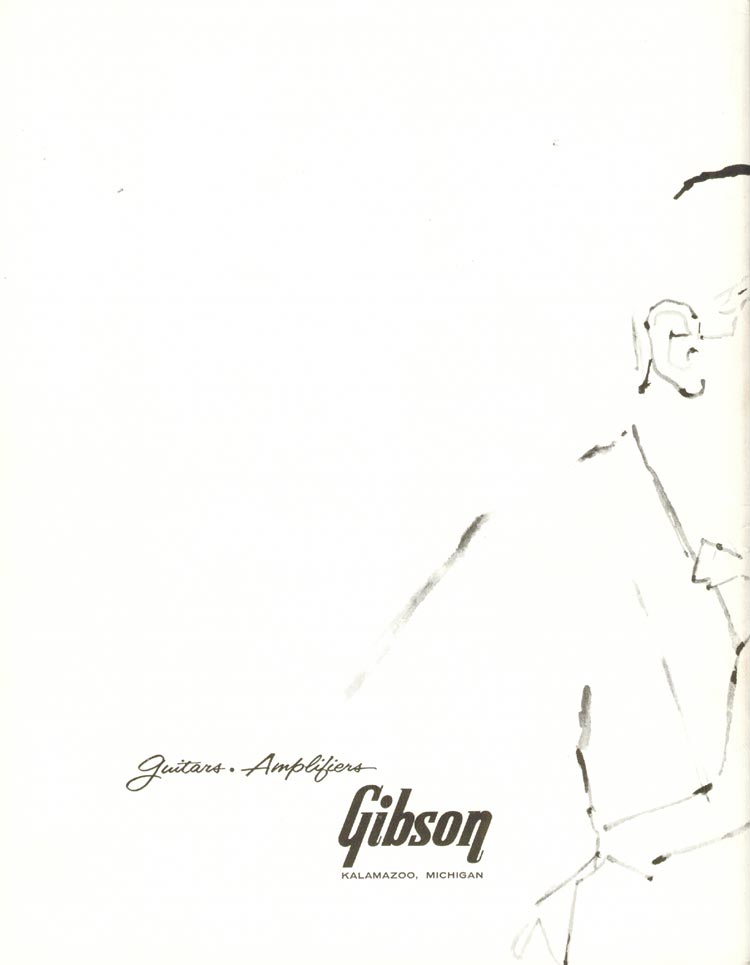 1960 Gibson guitar and amplifier catalog, back cover
