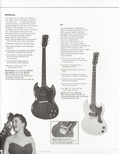 1962 Gibson electric guitars and amplifiers catalog page 11